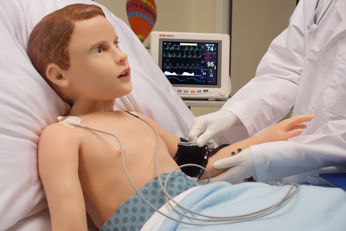 A young male child simulation mannequin.