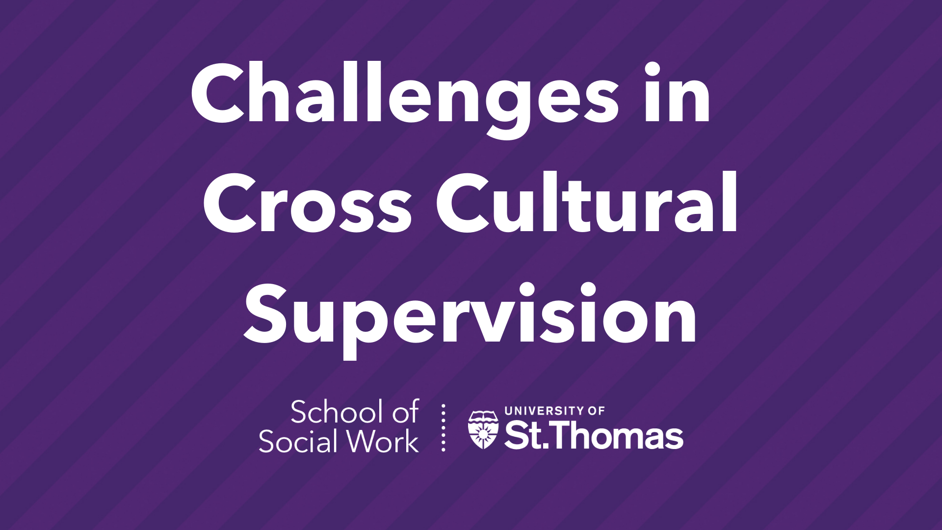 Title page reading "Challenges in Cross Cultural Supervision"
