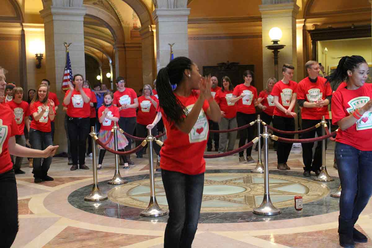 Social Work Students Participate in Flash Mob at the Capitol in 2014