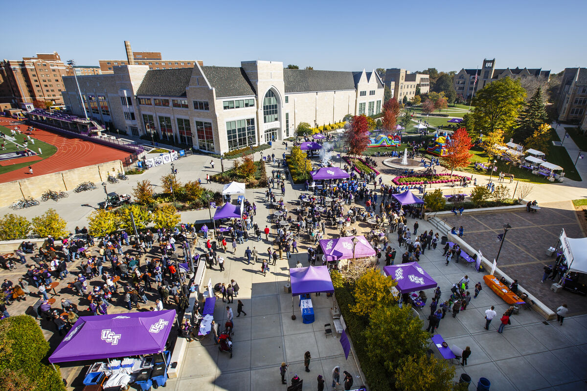 Aerial View of Homecoming at Monahan Plaza