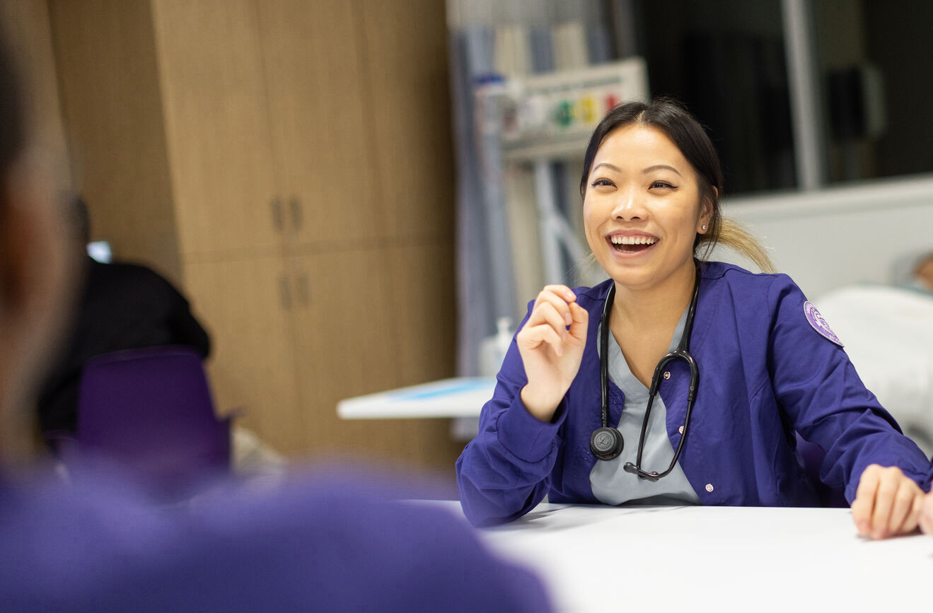 Nursing student smiling
