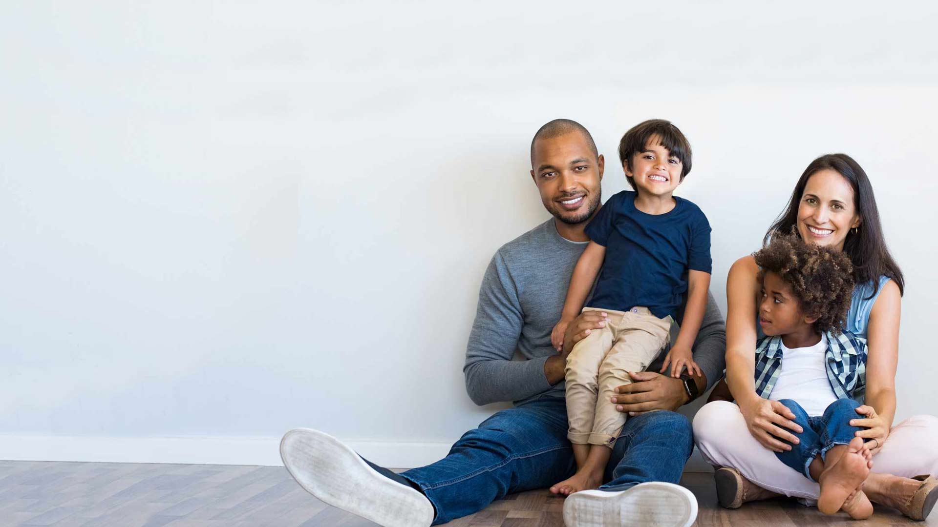 Family sitting together.